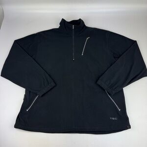SCOTTeVEST Mens Size XL TEC 1/4 Zip Fleece Pullover Jacket Black